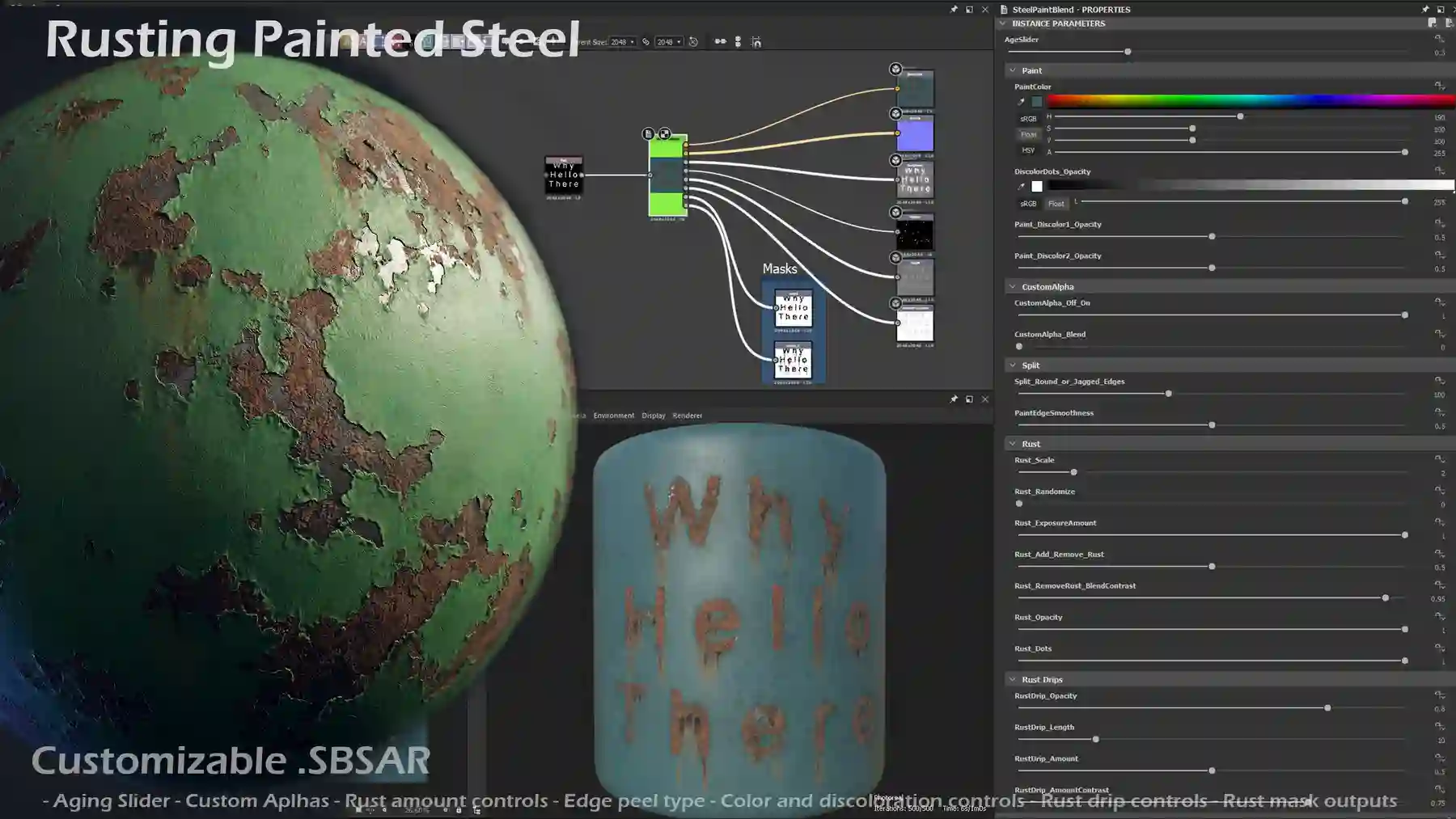 -Rusting Painted Steel – Customizable Material