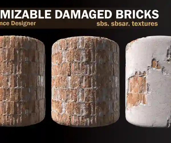 – CUSTOMIZABLE DAMAGED BRICKS