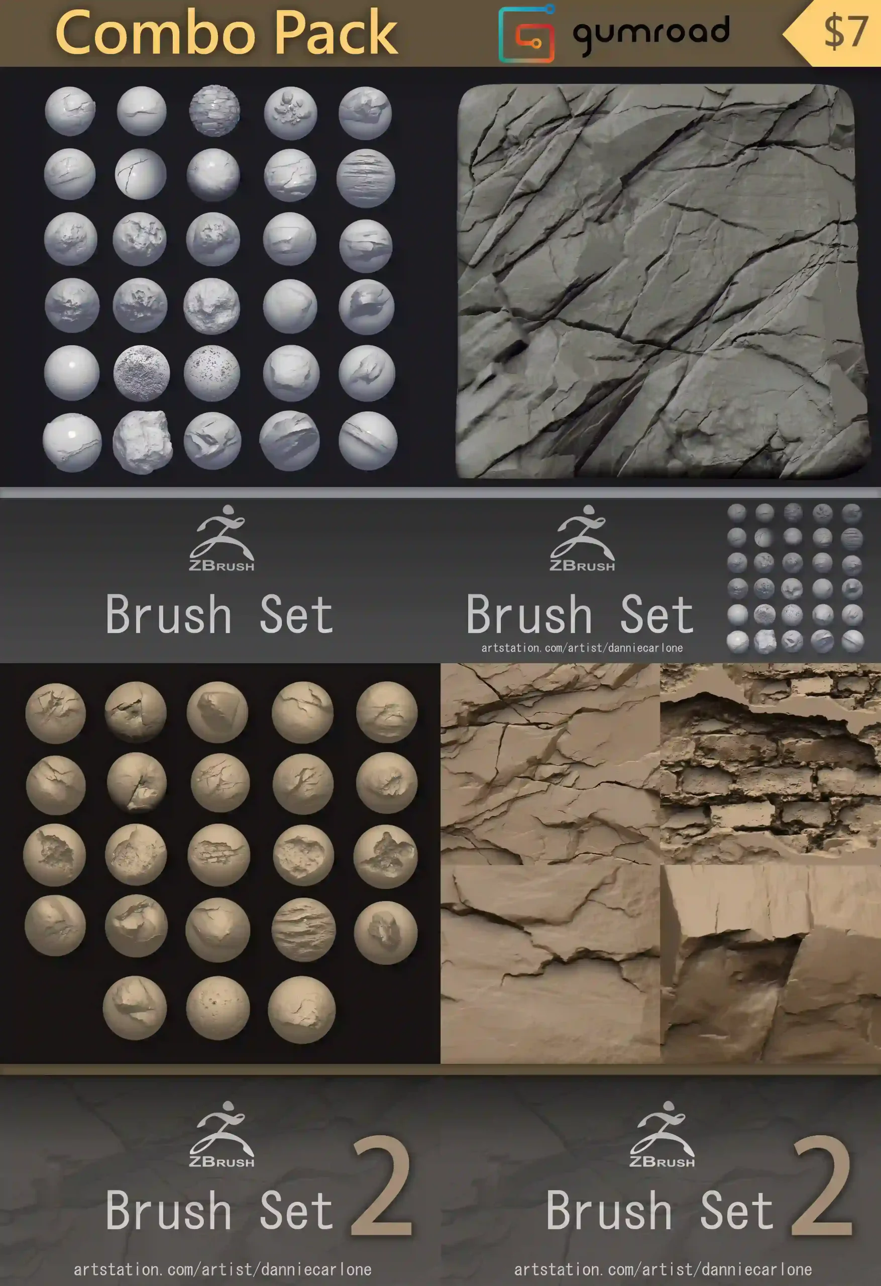 Custom Zbrush Brush Combo Pack by danniecarlone – brush